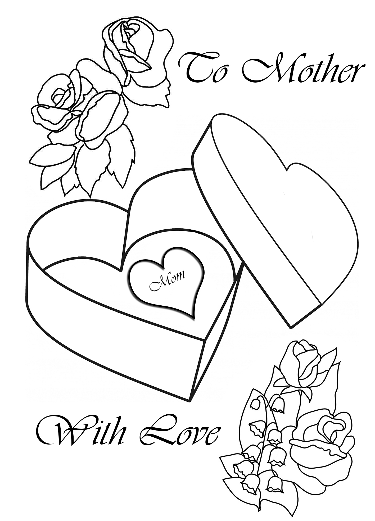 to mother with love coloring pages