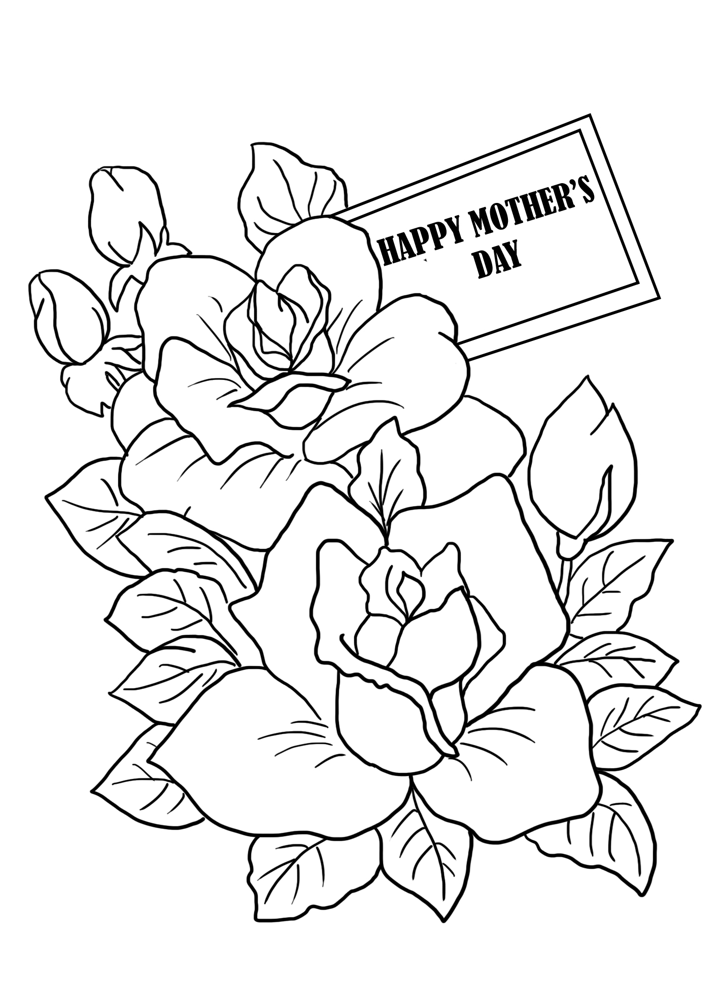 flower coloring for Mother's day
