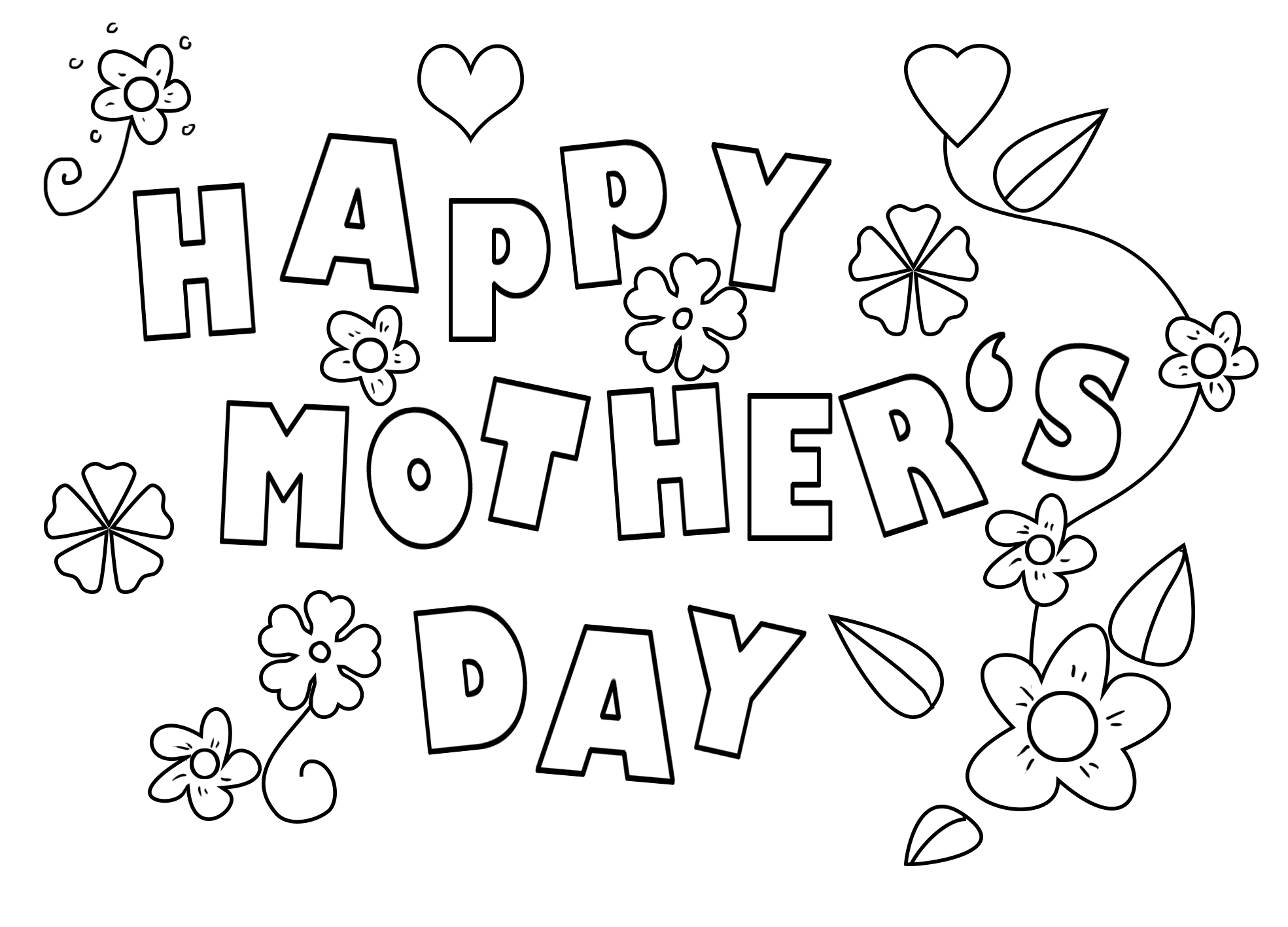 mother's day coloring page