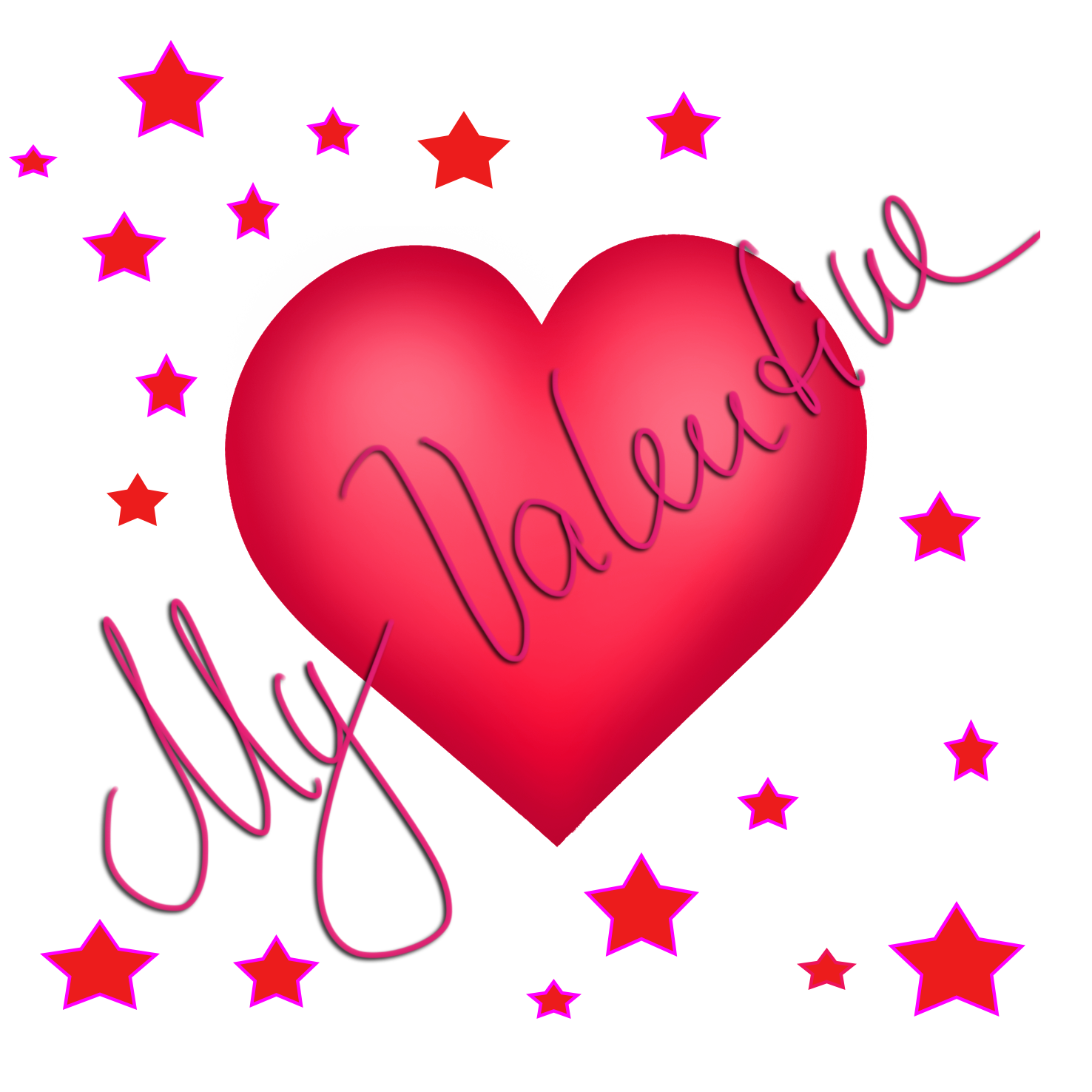 My Valentine heart with stars