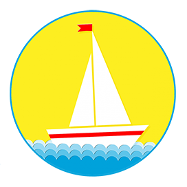 nautical clipart boat waves sun