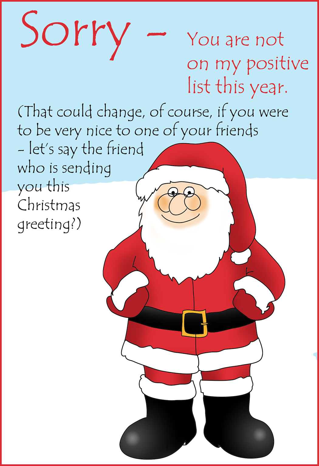 Printable Christmas card for a friend