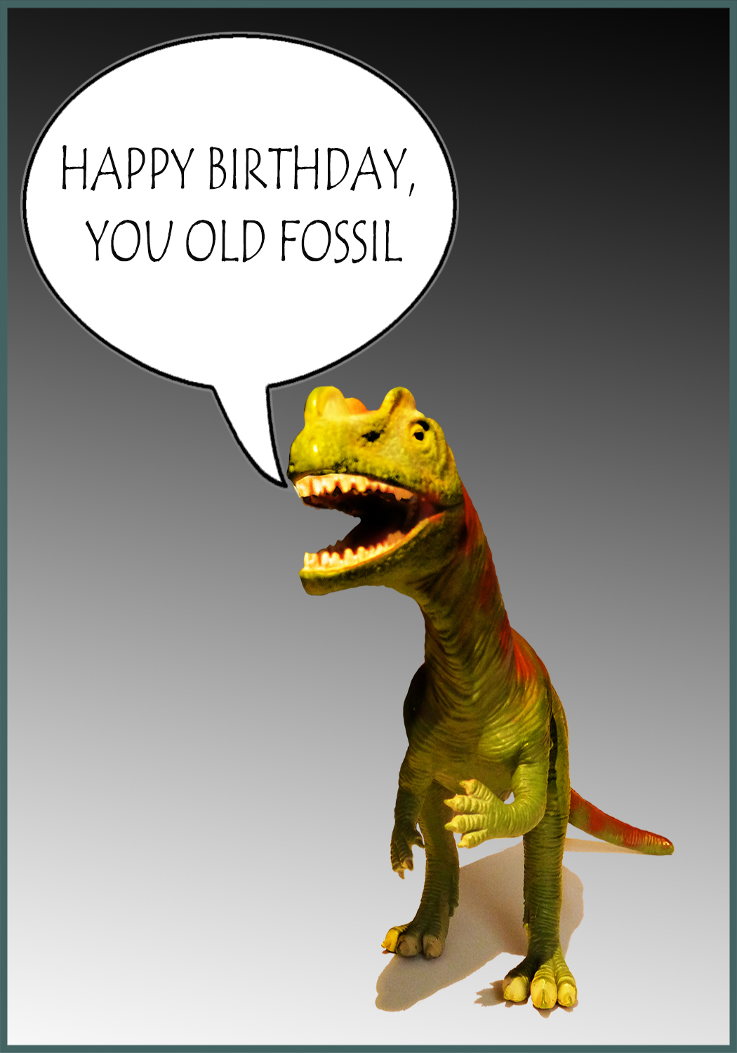 old fossil dino birthday card