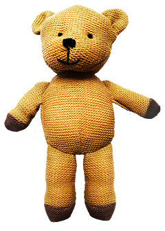 old knitted Teddy bear toy