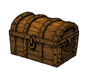 old wooden treasure chest clipart