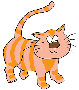 orange pink cat clipart