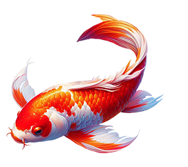 orange white Koi fish drawing AI