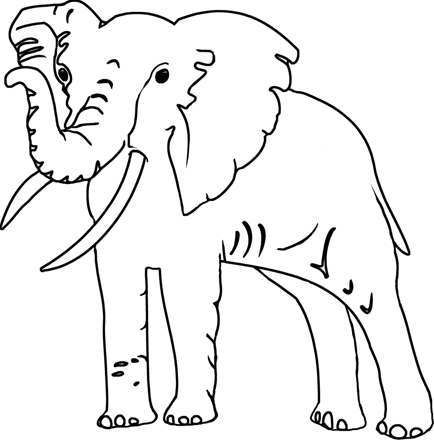 Download Funny Elephant Coloring Pages