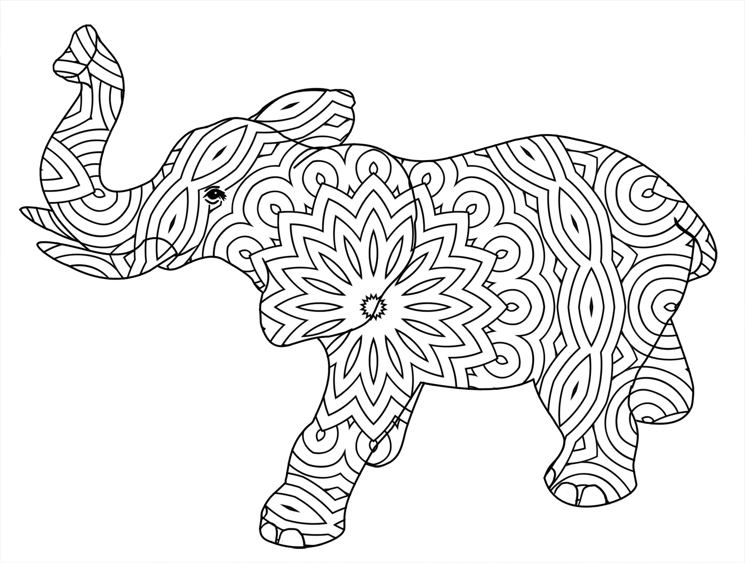 Funny Elephant Coloring Pages