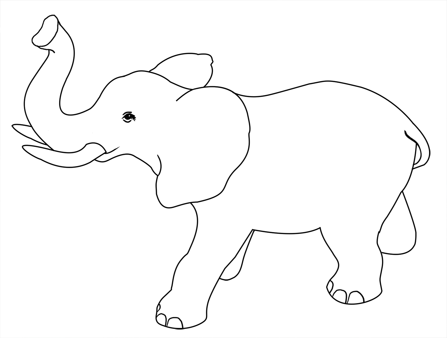 Download Funny Elephant Coloring Pages