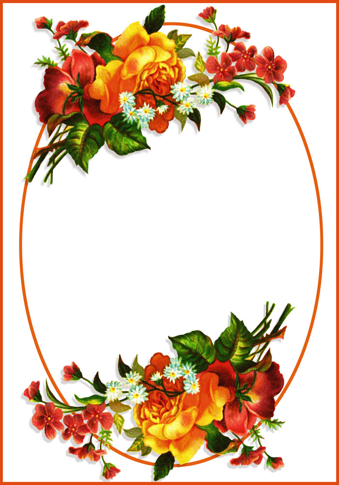 oval frame with flowers