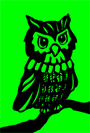 owl clip art green background drawing