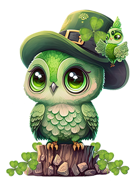 owl St. Patrick's Day clipart