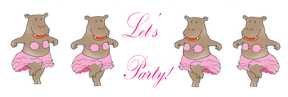Party clipart border hippos dancing