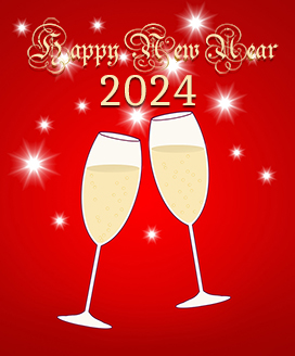 Champagne glasses New Year clipart