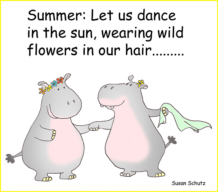hippos dancing in the summer
