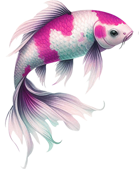 pink butterfly Koi fish AI PNG