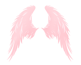 pink feathered angel wings silhouette