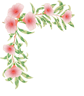 pink flower corner border clipart