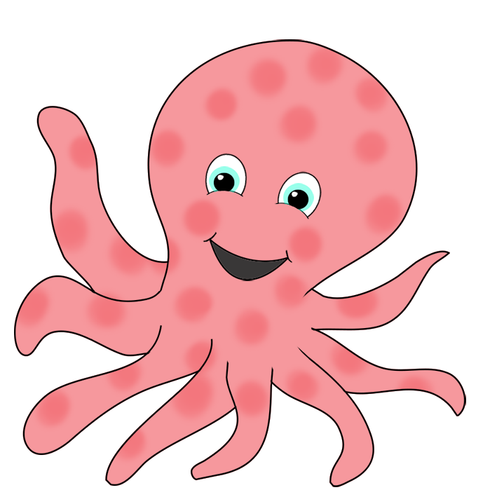 pink ringed octopus smiling
