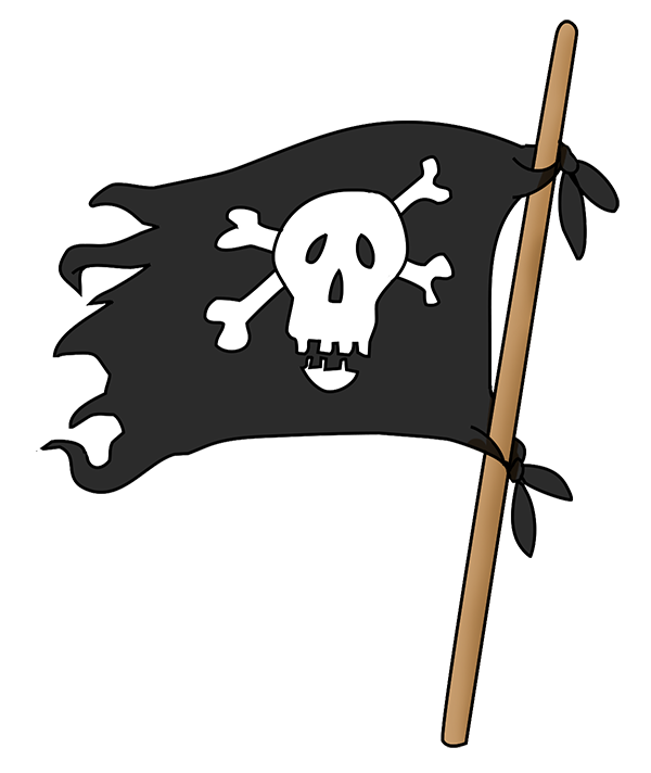pirate flag with scull and bones