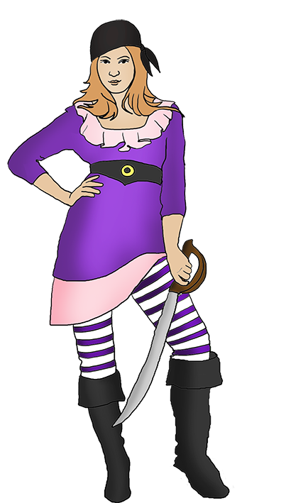 pirate girl purple with sable