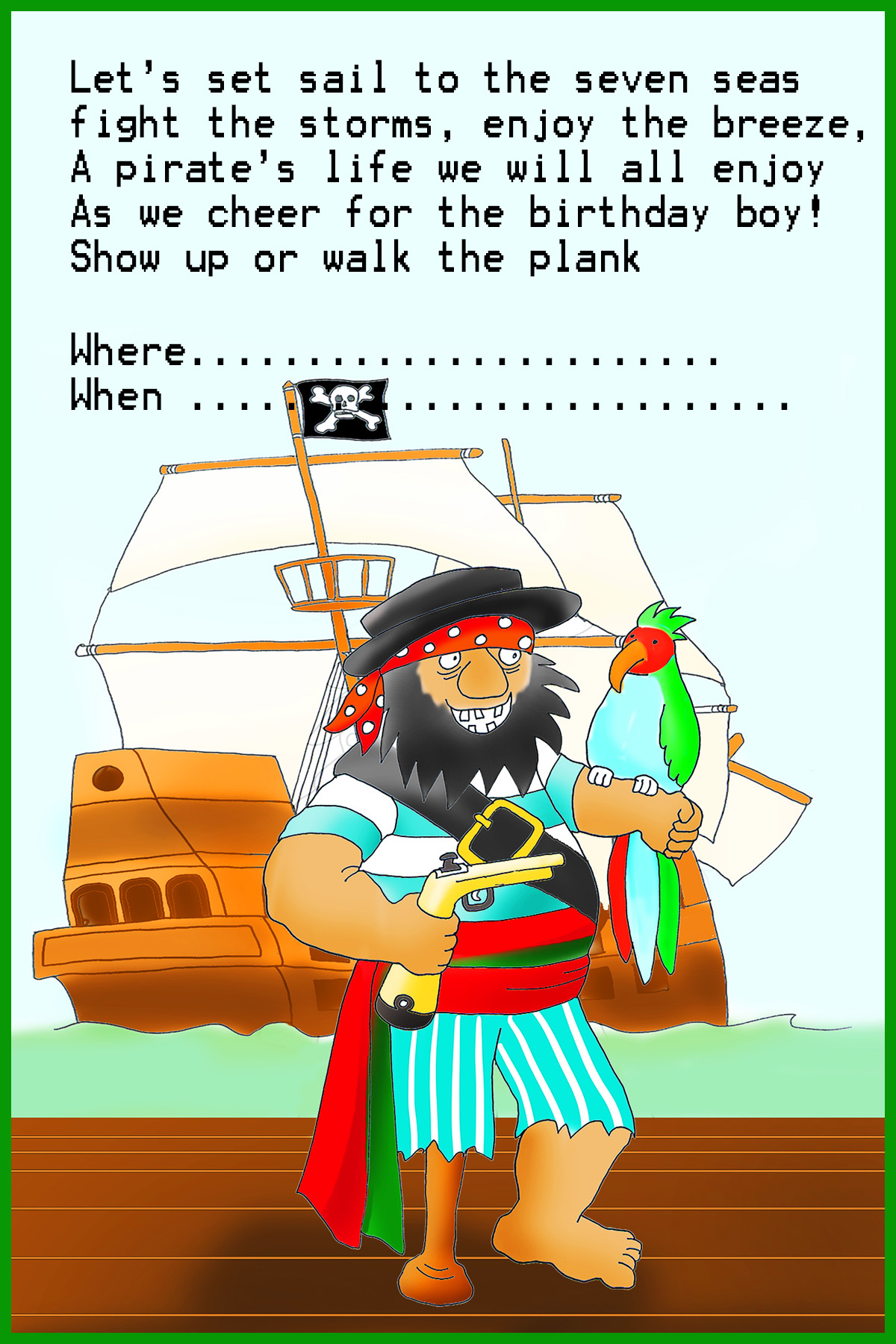 pirate birthday invitation