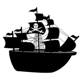 pirate ship silhouette PNG