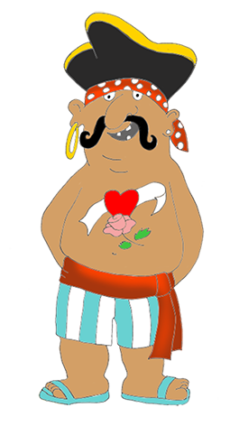 pirate clip art with heart tattoo