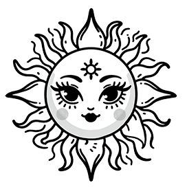 png black and whtie female sun clipart