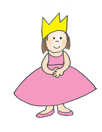 small princess with pink dress and crown