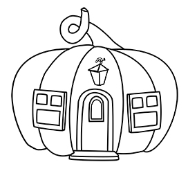 pumpkin house coloring page