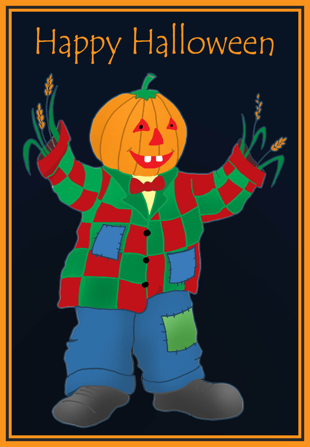 pumpkin man halloween card