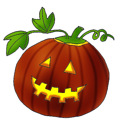 Halloween clip art pumpkin with leaves