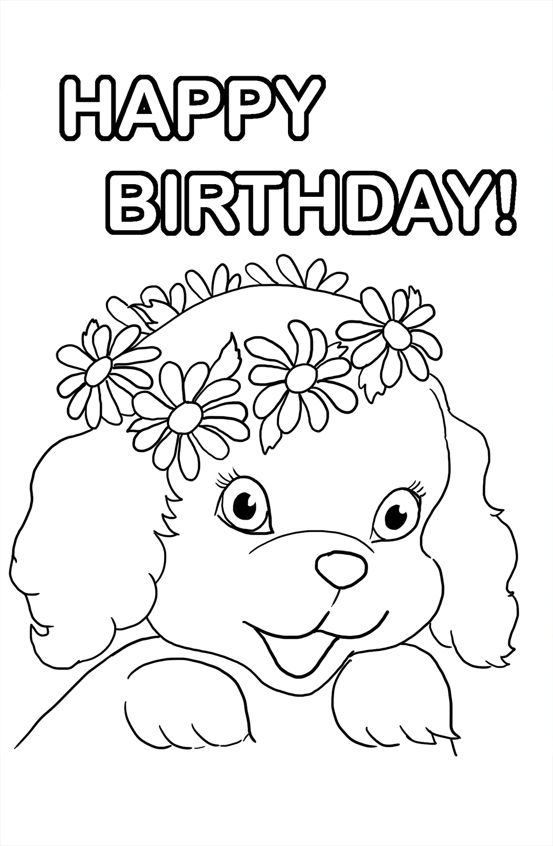 Happy Birthday Printable Coloring Page