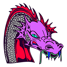 purple dragon head clipart