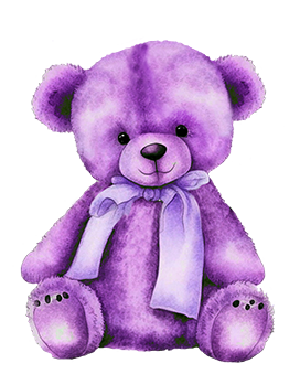 purple teddy bear clipart