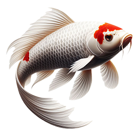 Kohaku, red and white koi fish