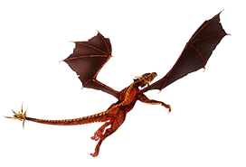 red dragon in flight