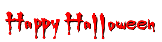 red Halloween text