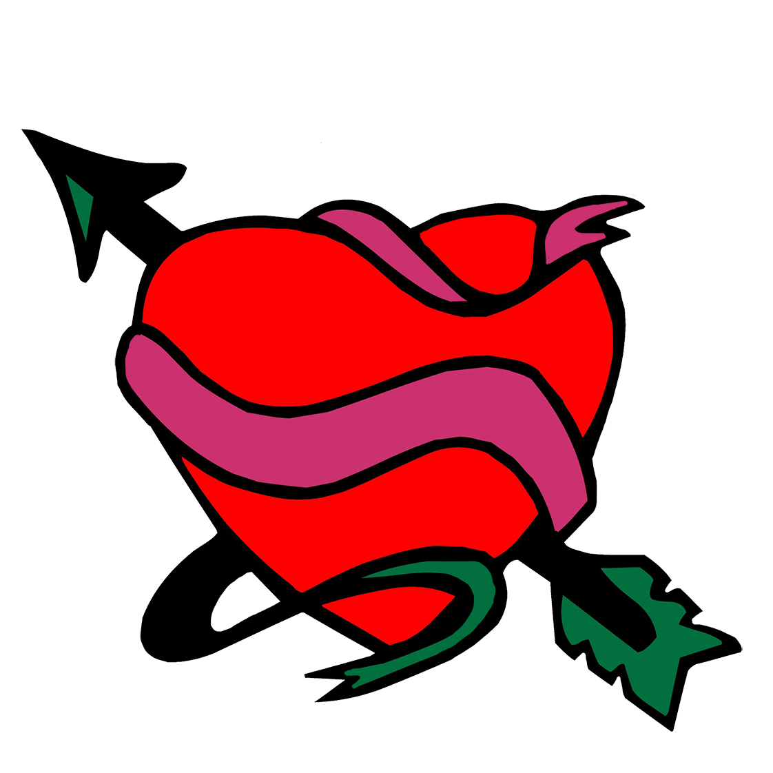 heart with ribbon and arrow png