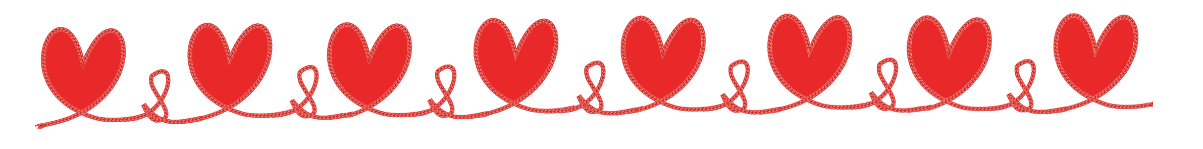 red heart border of rope