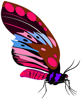 red purple butterfly clipart