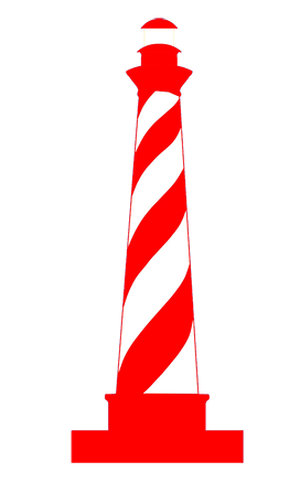 red striped lighthouse symbol 