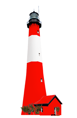 red white lighthouse