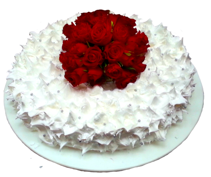 round wedding cake clipart with red roses