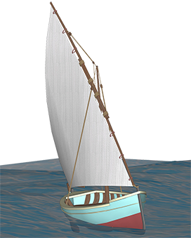 sail boat on water clipart