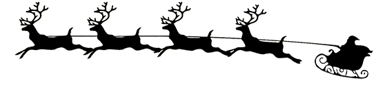 Santa and his sleigh and reindeer PNG