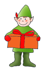 Elf with present