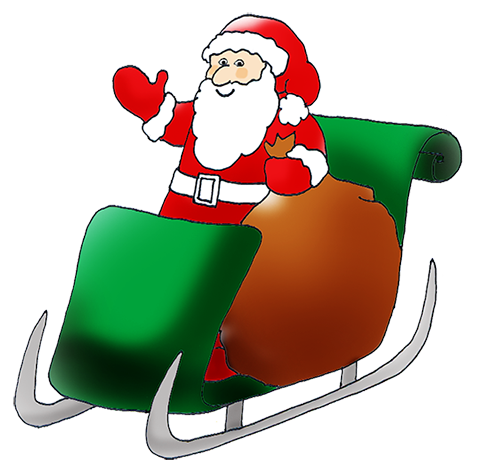 Santa Claus in sledge